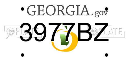 3977BZ Georgia License Plate