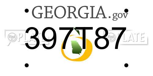 397T87 Georgia License Plate