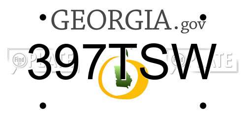 397TSW Georgia License Plate