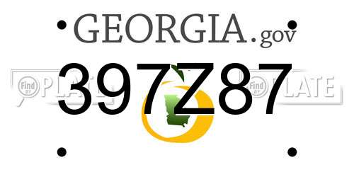 397Z87 Georgia License Plate