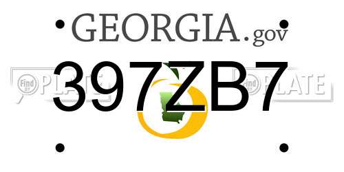 397ZB7 Georgia License Plate
