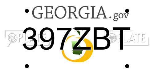 397ZBT Georgia License Plate