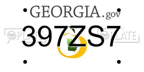 397ZS7 Georgia License Plate