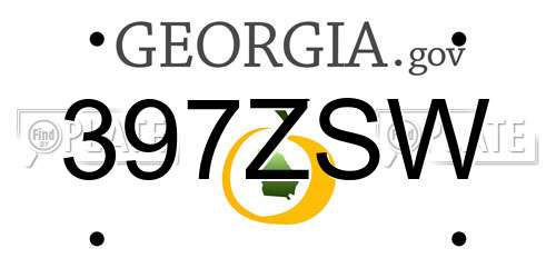 397ZSW Georgia License Plate