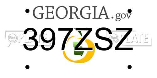 397ZSZ Georgia License Plate
