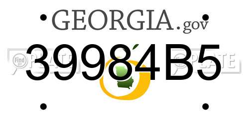 39984B5 Georgia License Plate