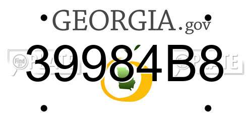 39984B8 Georgia License Plate