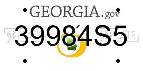 39984S5 Georgia License Plate