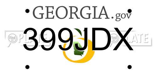 399JDX Georgia License Plate
