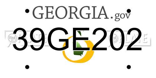 39GE202 Georgia License Plate