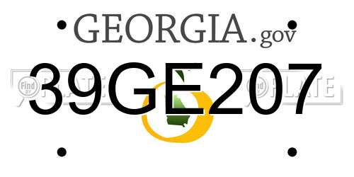 39GE207 Georgia License Plate