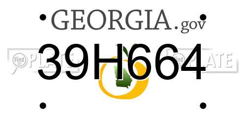 39H664 Georgia License Plate