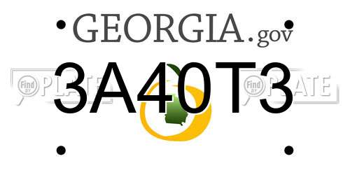 3A40T3 Georgia License Plate