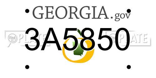 3A5850 Georgia License Plate