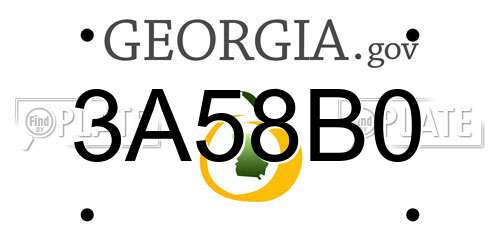 3A58B0 Georgia License Plate