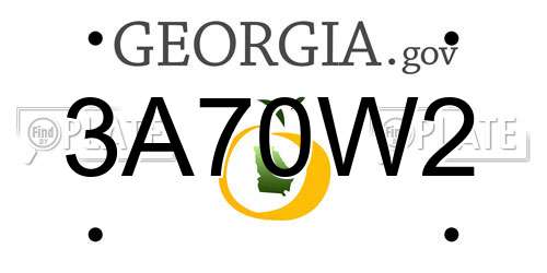 3A70W2 Georgia License Plate