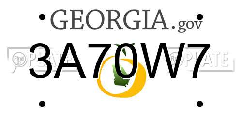 3A70W7 Georgia License Plate