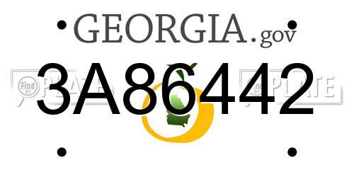 3A86442 Georgia License Plate