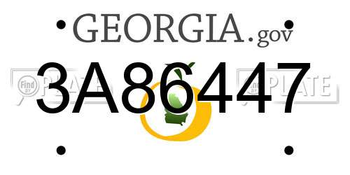 3A86447 Georgia License Plate