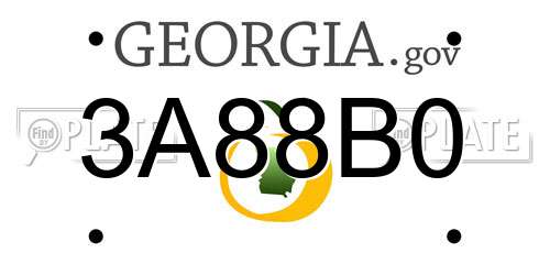 3A88B0 Georgia License Plate