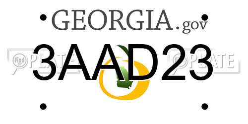 3AAD23 Georgia License Plate