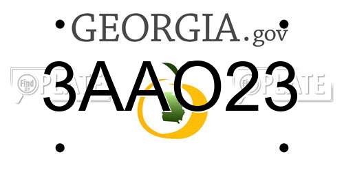 3AAO23 Georgia License Plate