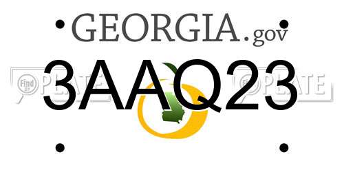 3AAQ23 Georgia License Plate