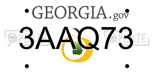 3AAQ73 Georgia License Plate