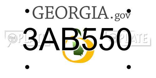 3AB550 Georgia License Plate