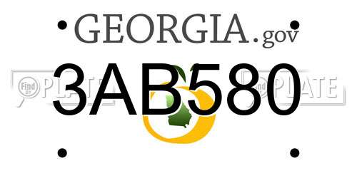3AB580 Georgia License Plate