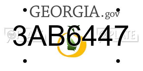 3AB6447 Georgia License Plate