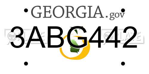 3ABG442 Georgia License Plate