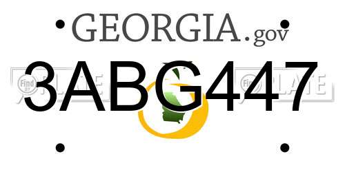 3ABG447 Georgia License Plate