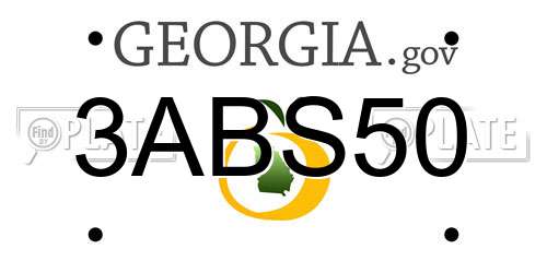 3ABS50 Georgia License Plate