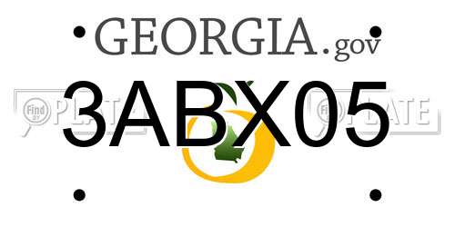 3ABX05 Georgia License Plate