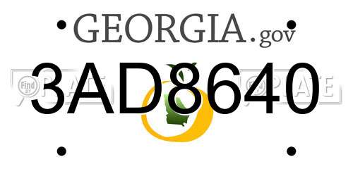 3AD8640 Georgia License Plate