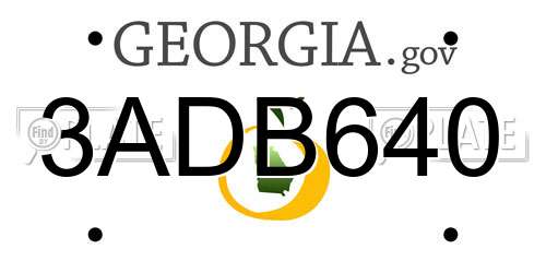 3ADB640 Georgia License Plate