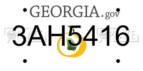 3AH5416 Georgia License Plate