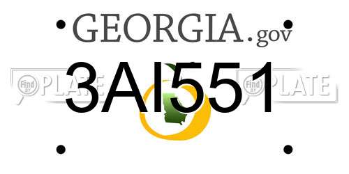 3AI551 Georgia License Plate