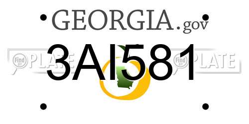 3AI581 Georgia License Plate