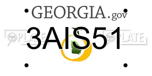 3AIS51 Georgia License Plate