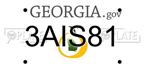 3AIS81 Georgia License Plate