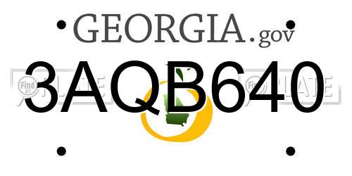 3AQB640 Georgia License Plate