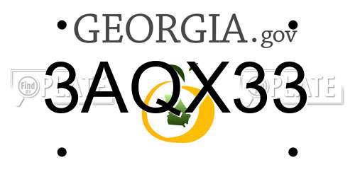 3AQX33 Georgia License Plate