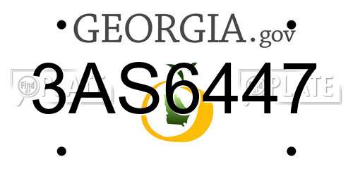 3AS6447 Georgia License Plate
