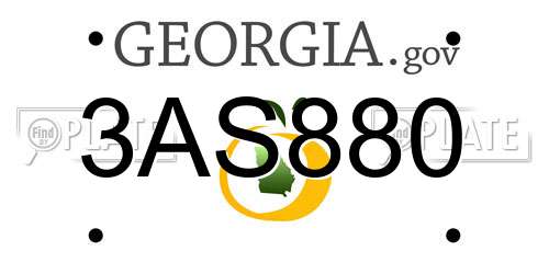 3AS880 Georgia License Plate