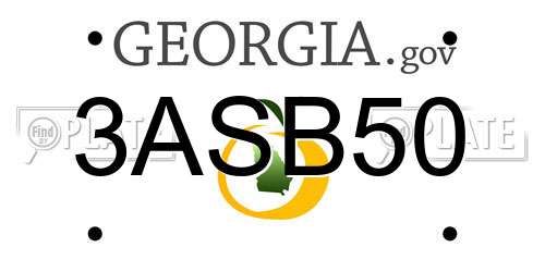 3ASB50 Georgia License Plate