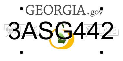 3ASG442 Georgia License Plate