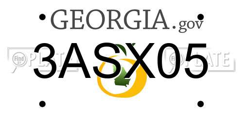 3ASX05 Georgia License Plate