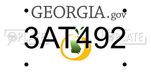 3AT492 Georgia License Plate